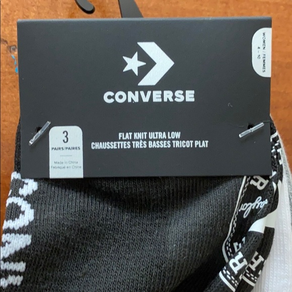 Converse Chucks Socks 3 Pack Ultra Low No Show NWT - Picture 3 of 9